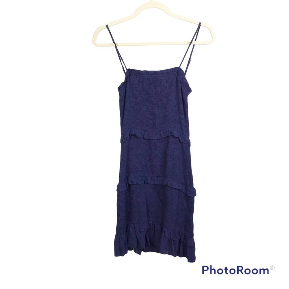 Le Lis blue tiered smocked spaghetti strap dress size S NWT